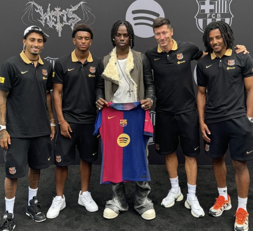 Rema Connects with Barcelona Players During US Tour (Video)